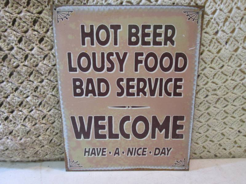 lot 56 image: Tin Sign 12 x 15  FS...