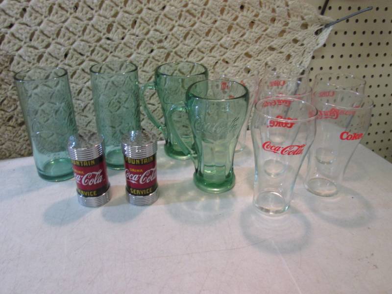 lot 84 image: Lot of Coca-Cola Glasses and Salt n...
