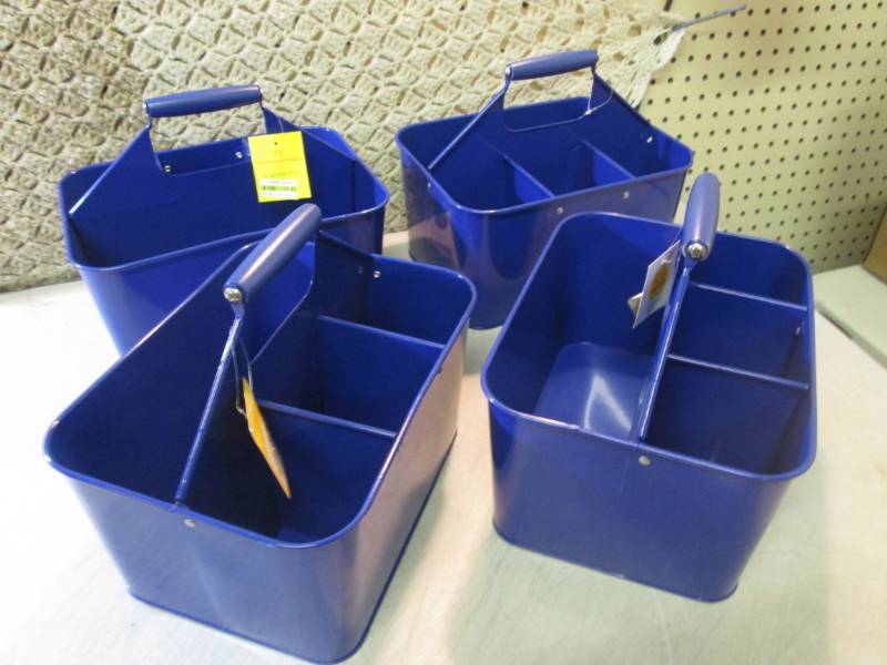 lot 163 image: Lot of 4 Metal Condiment Caddies Re...