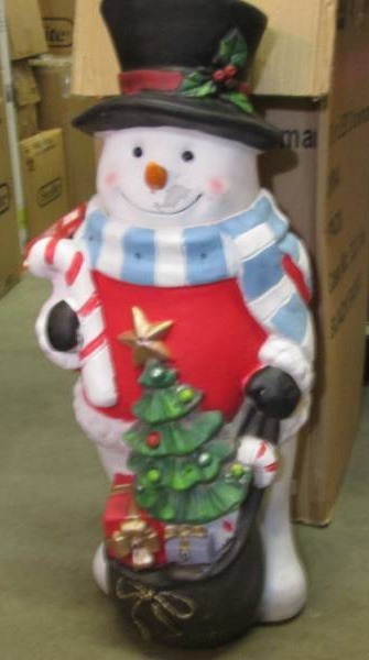 lot 224 image: 36 LED Light-Up  Resin Snowman wit...