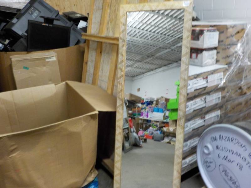 lot 2 image: Wall Mirror in Wood Frame 20 x 60...