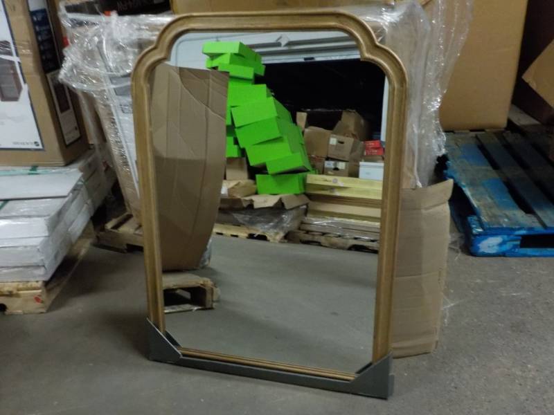 lot 3 image: Wall Mirror 30 x 42 in wood frame...