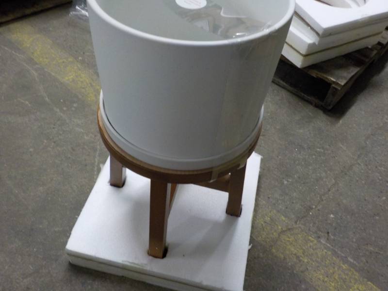 lot 53 image: New Ceramic and Wood Indoor Planter...