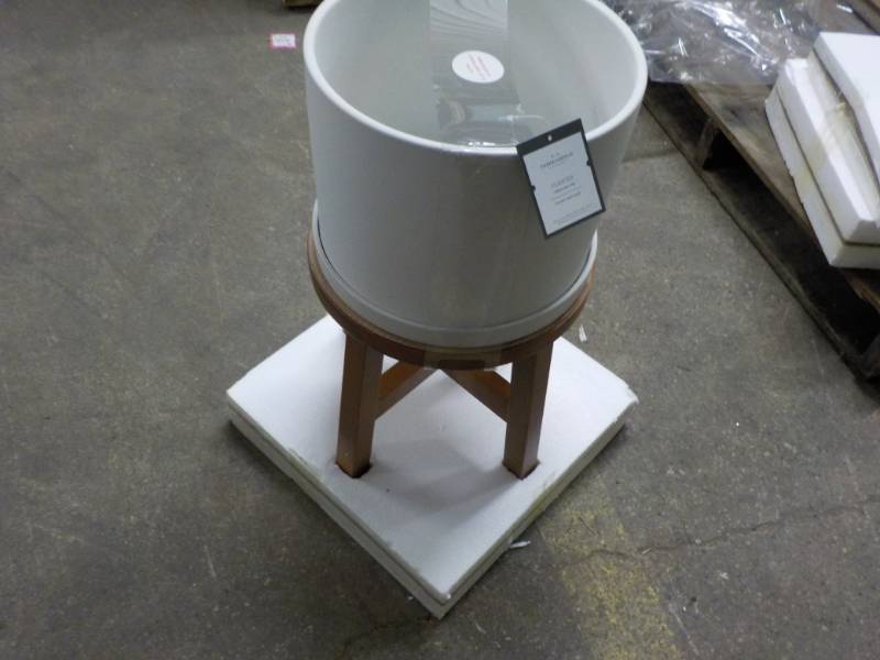 lot 54 image: New Ceramic and Wood Indoor Planter...