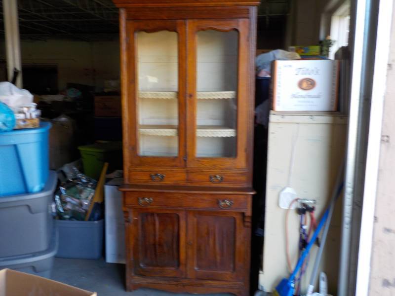 lot 126 image: Antique Oak Cabinet 1 piece 84 x 38...