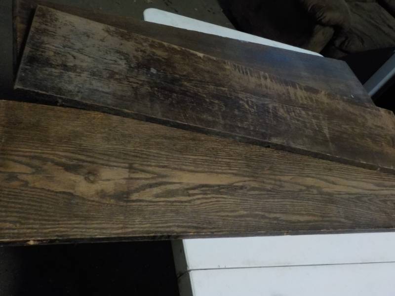 lot 130 image: 3 Oak Table leaves 42 x 10...
