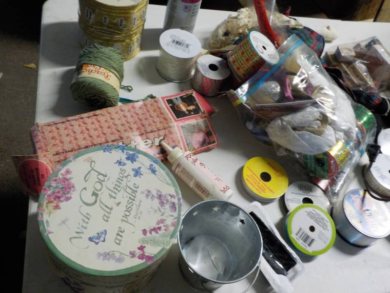 lot 163 image: Sewing Supplies and Ribbons...