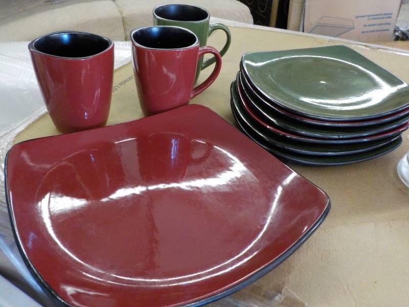 lot 202 image: Dishes, Mugs, and More in a covered...