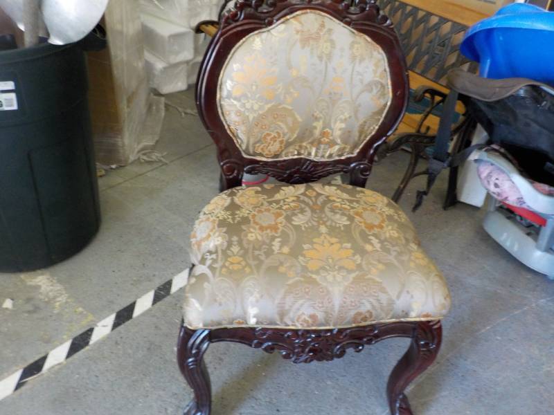 lot 209 image: Carved Wood Chair...