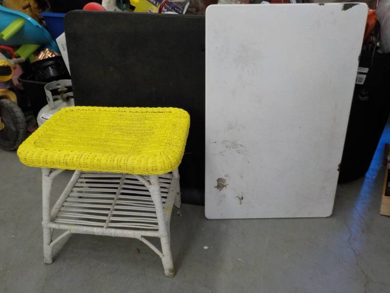 lot 212 image: Card Table, Enamel Table Top, and W...