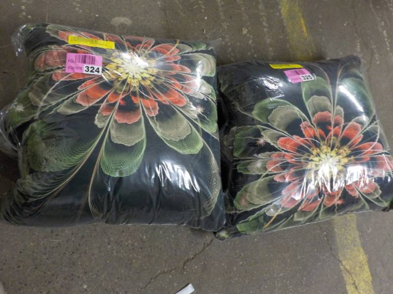 lot 223 image: Set of 2 Floral Abstract 26 sq. Pi...