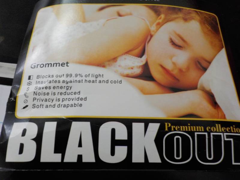 lot 243 image: 2 Black Out Grommet Curtain Panels...