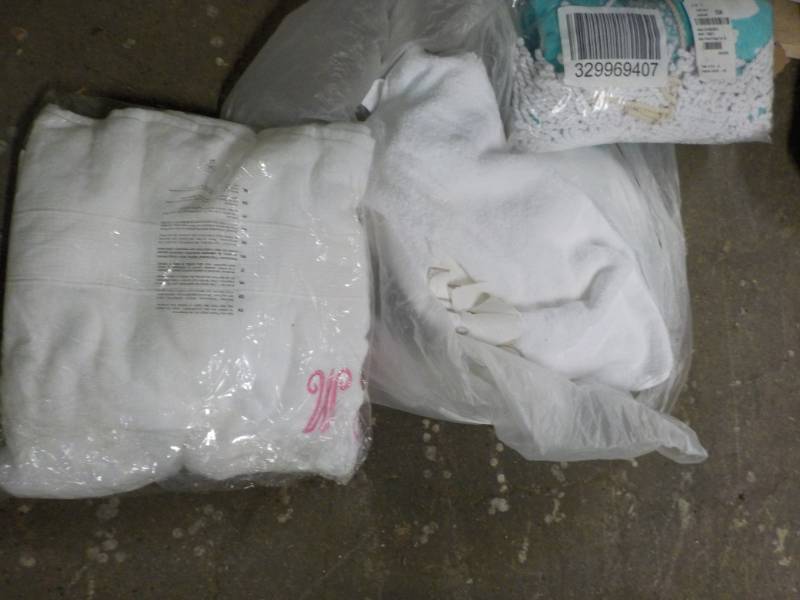 lot 260 image: Monogramed Towels and Misc. in a Ba...
