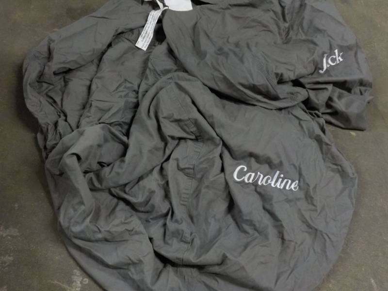 lot 262 image: 3 Pottery Barn Monogramed Bean Bags...