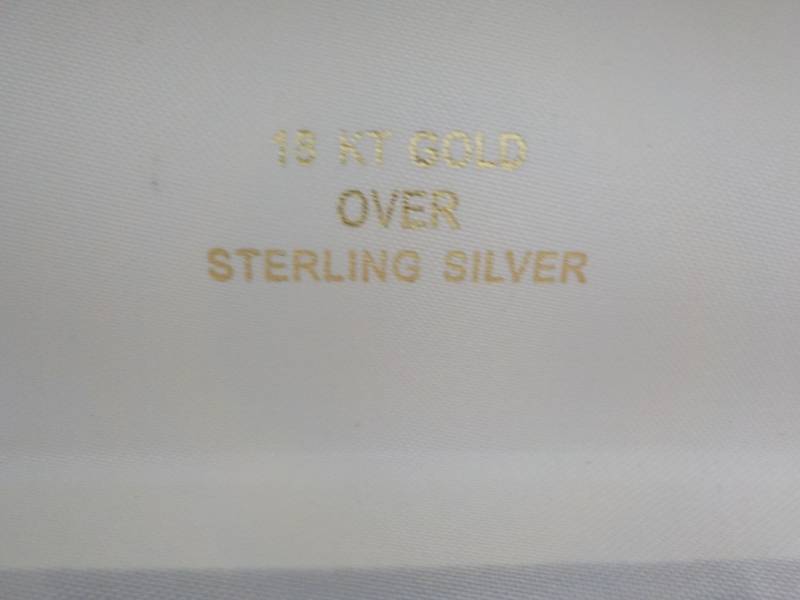 18 karat Gold over Sterling Silver Bracelet diamond accent genuine sapphire