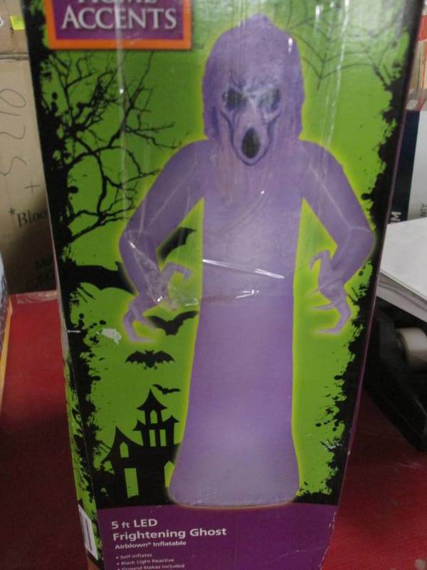5 LED Frightening Ghost - Air blown Inflatable  Black Light Reactive