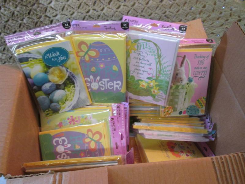 lot 43 image: Box Full of Assorted Packs of Easte...