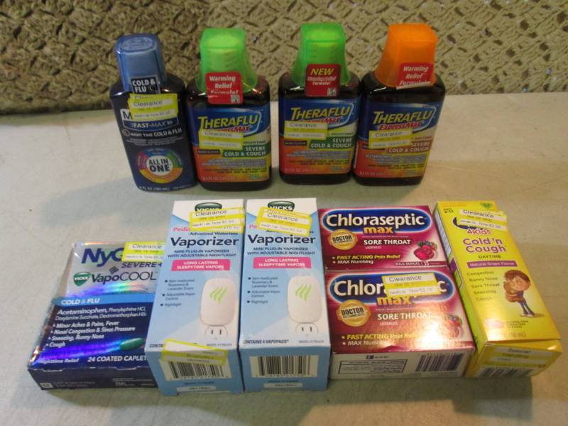 lot 52 image: Lot of Assorted Cough Syrups Etc  E...