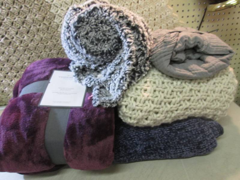 lot 83 image: Micro Plush Blanket and Misc Throws...