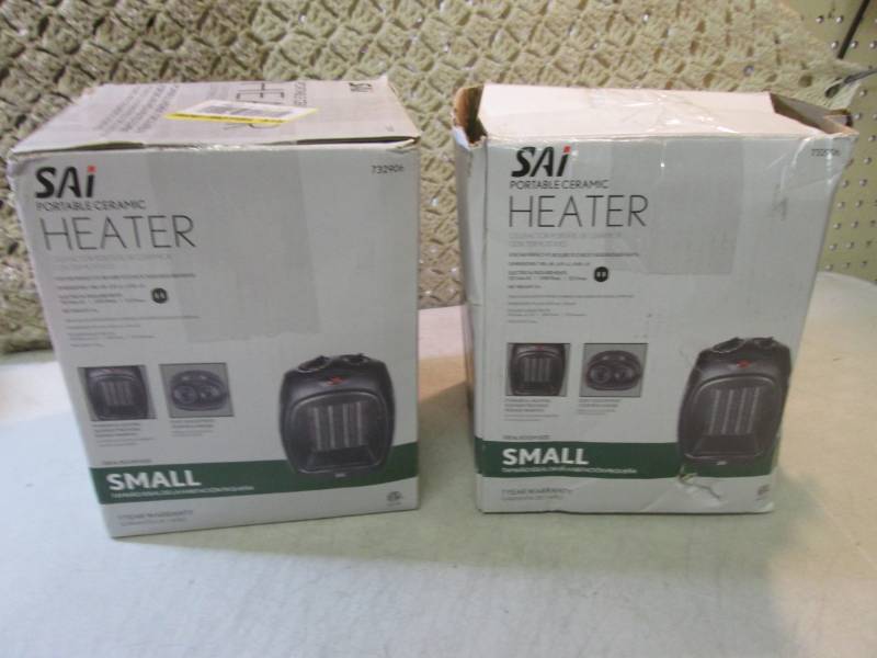 lot 151 image: 2 SAI Portable Ceramic Heaters Open...
