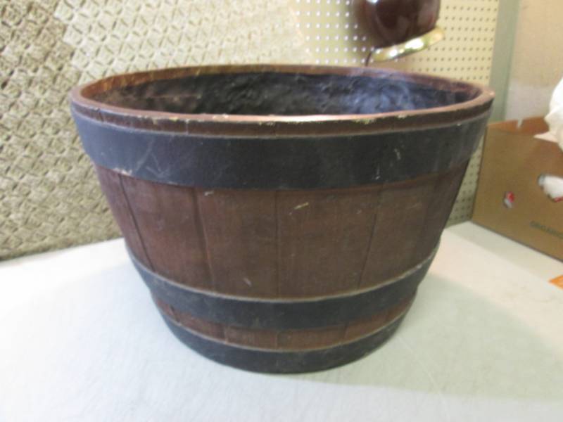 lot 153 image: Large Half Barrel Planter 21 W x 1...
