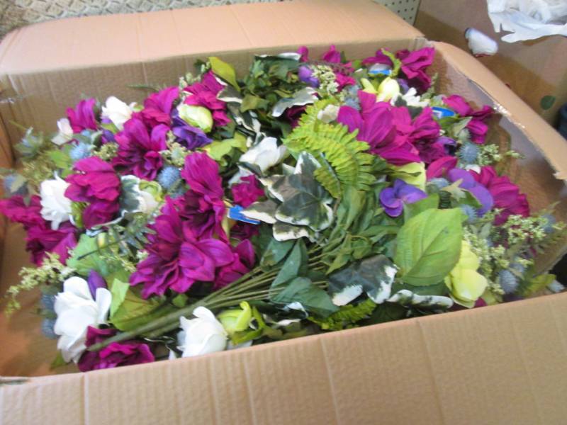 lot 162 image: Box Full of Fake Flowers  CS...
