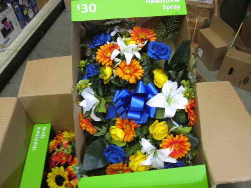 lot 164 image: Lot of 3 Large Fake Flower Arrangem...