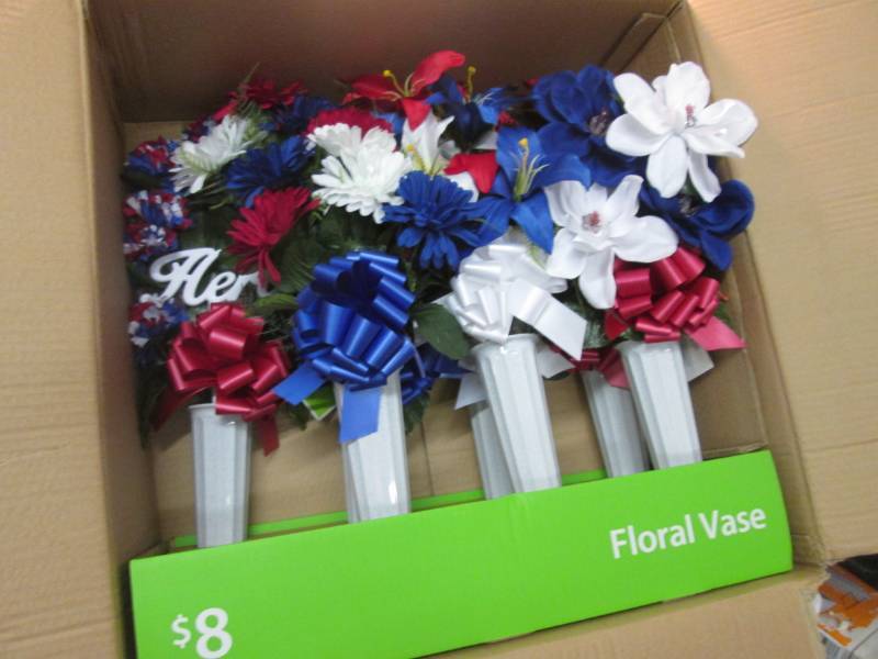 lot 166 image: Lot of 7 Floral Vases Retail $8 eac...