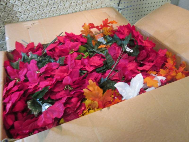 lot 170 image: Box Full of Fake Flowers  CS...