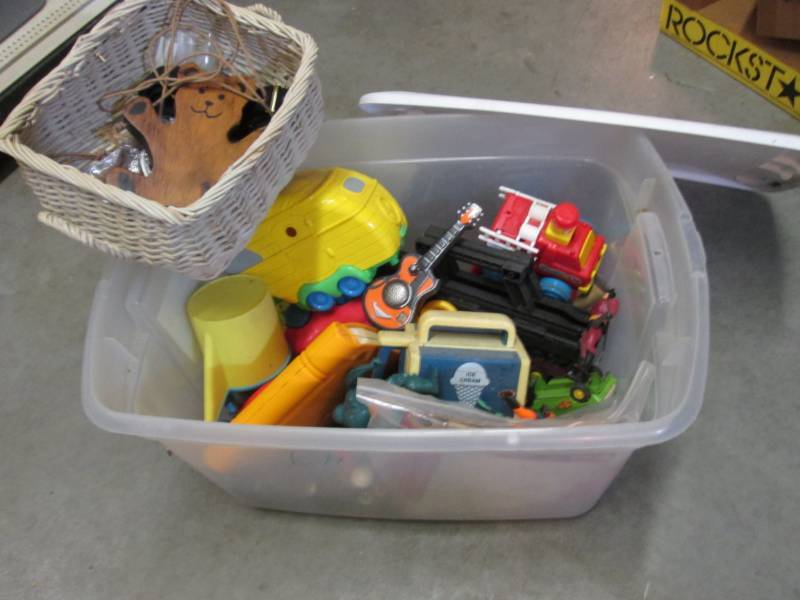 lot 218 image: Tote Full of Misc Toys Etc  A-2...