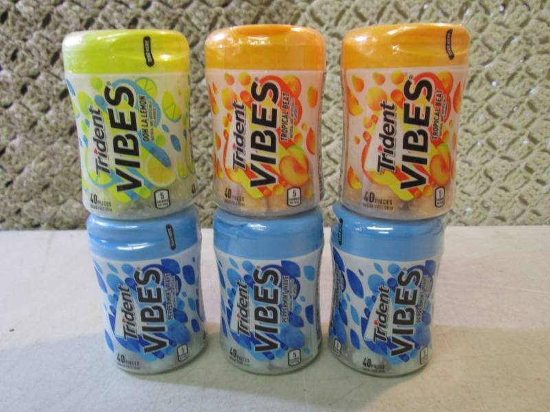lot 239 image: 6 Containers of Trident Vibes Assor...