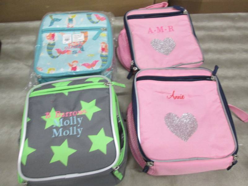 4 Pre-Personalized Lunch Bags...