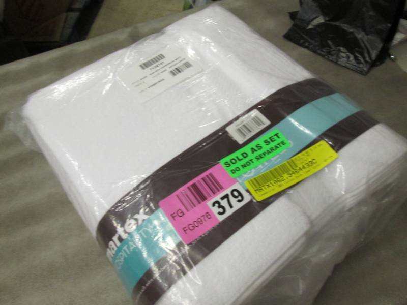 6 Martex 30x52 inch White Towels...