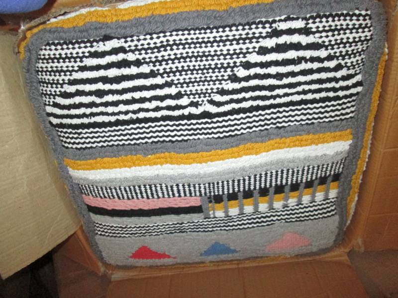 lot 19 image: Sabbagh Square Poof Ottoman 2B...