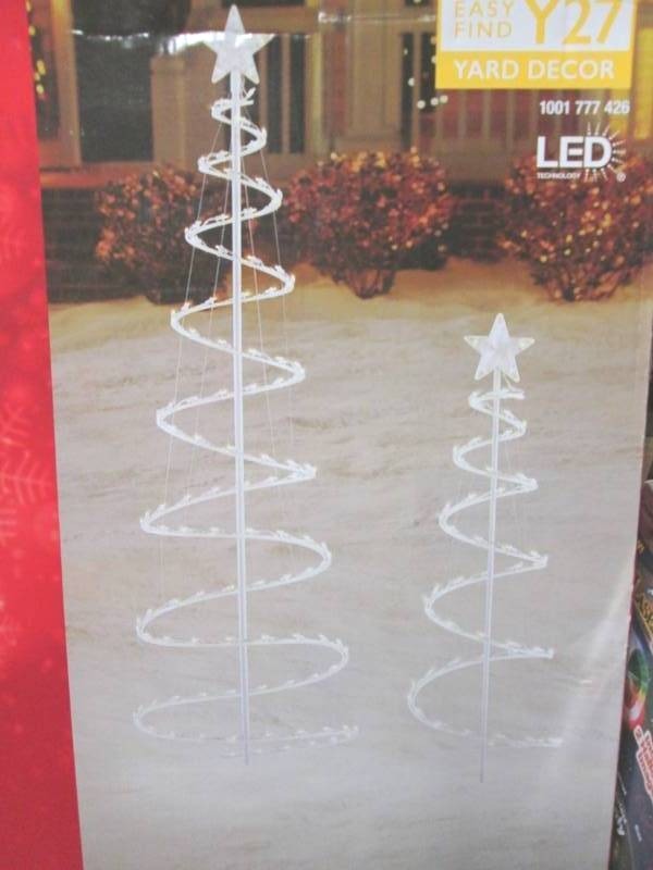 lot 34 image: 2pc. LED Spiral Trees (IndoorOutdo...