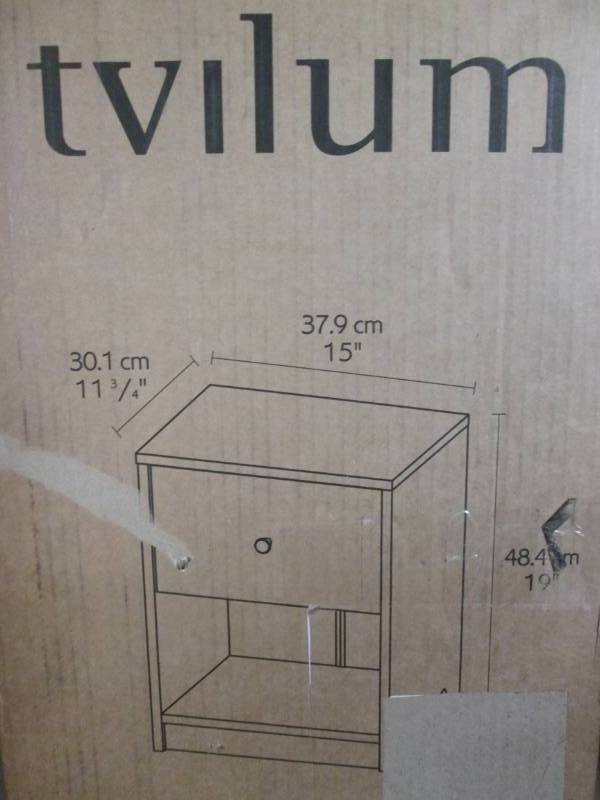 lot 74 image: Tvilum Altus 1 Drawer Night Stand...