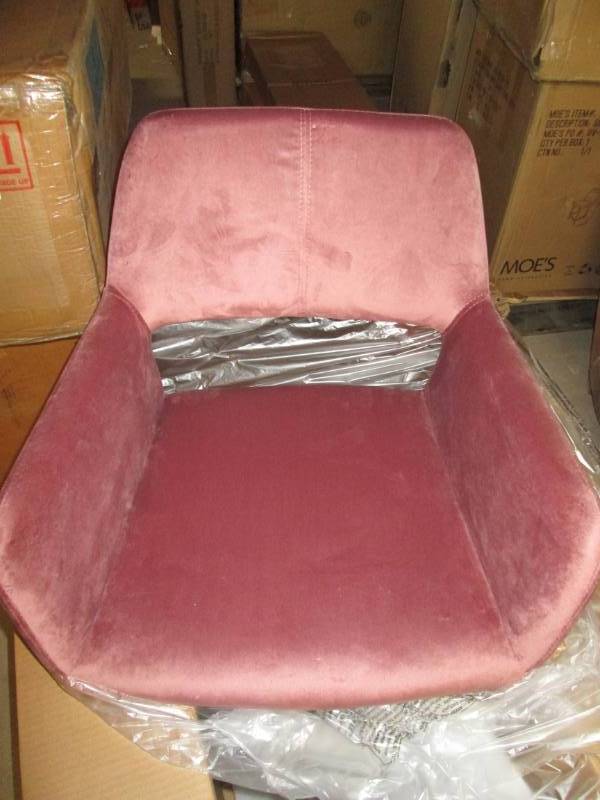 lot 76 image: Rose Gold Office Chair -Velvet Upho...