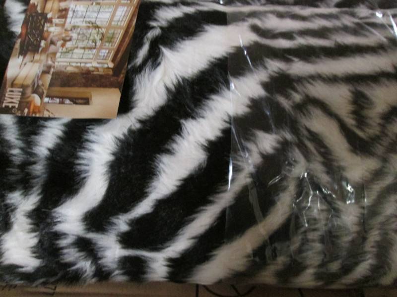 lot 96 image: Luxe Belton Faux Fur Pillow Zebra...