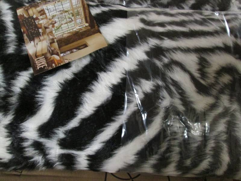 lot 97 image: Luxe Belton Faux Fur Pillow Zebra...