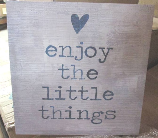 lot 98 image: Enjoy The Little Things Canvas (17...