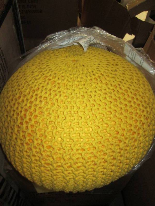 lot 172 image: Giraldo Mabery Knitted Pouf Upholst...