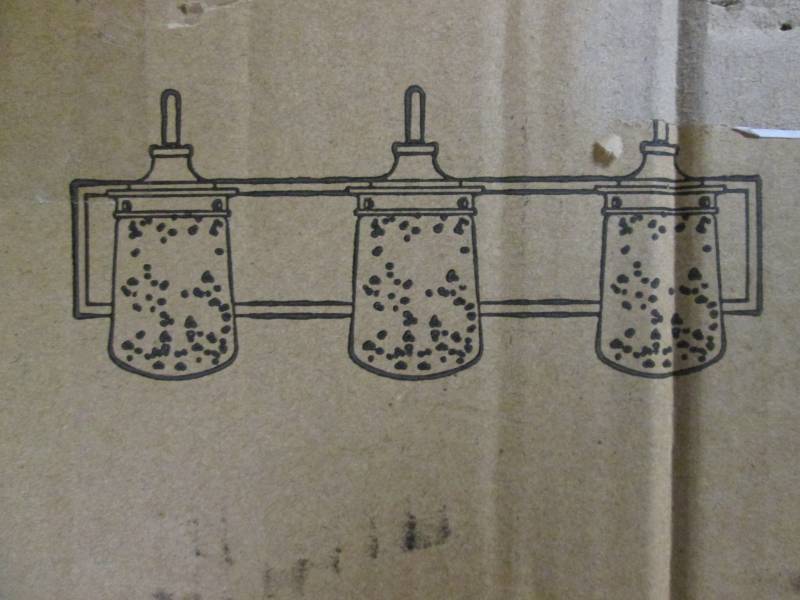 lot 177 image: 3 Light Fixture (Black) 11-12...