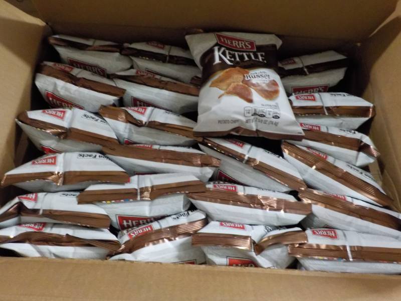 lot 448 image: Herrs Dark Russet Potato Chips (Dated 11-10-19)