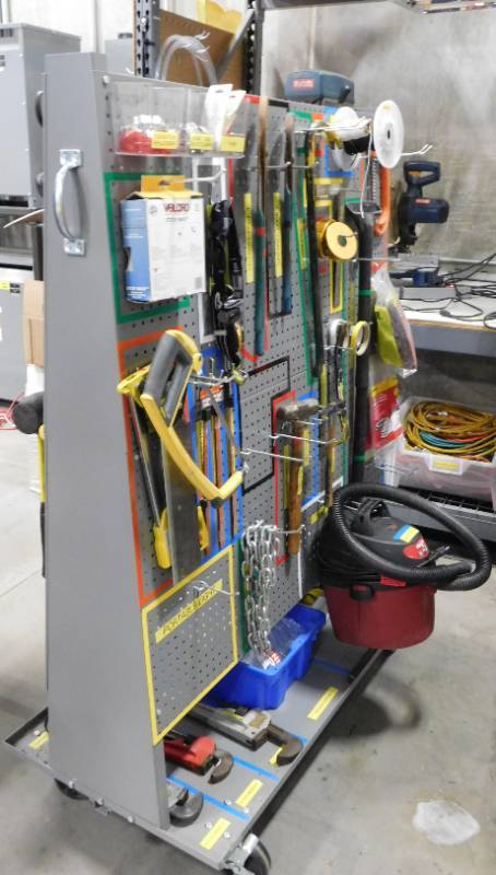 lot 2 image: A-Frame Rolling Tool Cart with Tools - 49(w) x 65.5(h)