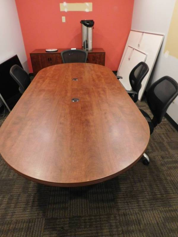 lot 12 image: Conference Room Table,Credenza & 6 Chairs