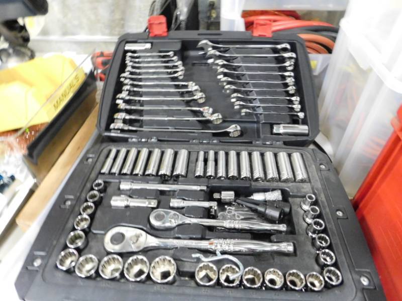 lot 93 image: Husky Tool Box with Tools