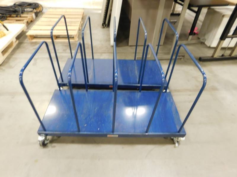lot 101 image: Two Metal Uline Shipping Box Holder
