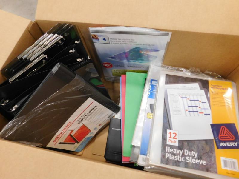 lot 103 image: Three Ring Binder, Clip Boards, Folders, Sheet Protectors