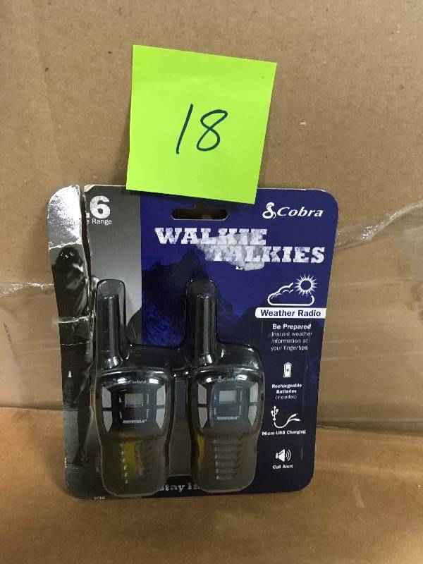 lot 18 image: Cobra Cxt195 16-Mile 2-Way Radios Walkie Talkies, 2-Pack