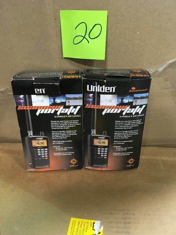 lot 20 image: (2-Pack) Uniden BC75XLT, 300-Channel Handheld Scanner, Emergency, Marine, Auto